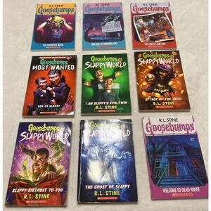 Goosebumps Books Lot 9 Books By R.L. Stine Slappy World Vintage 90s Paperback